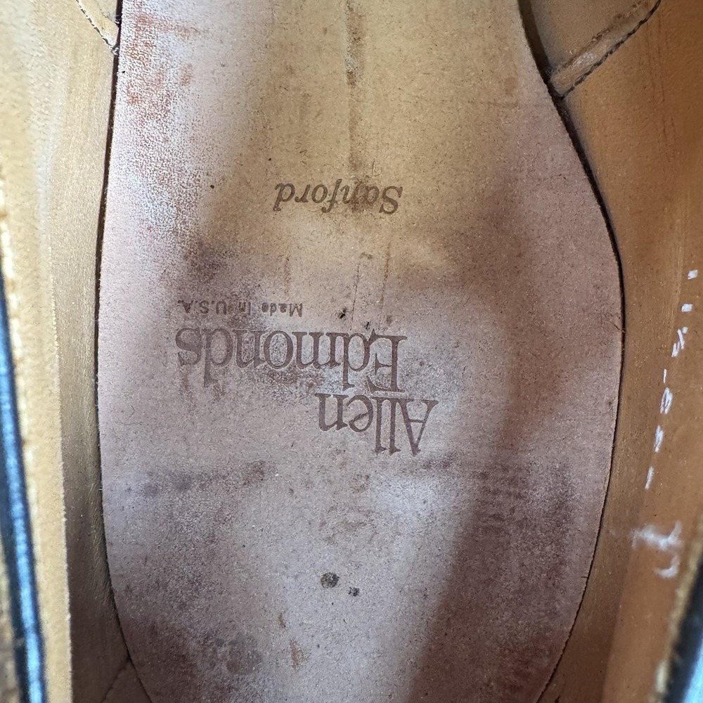 Allen Edmonds Sanford Mens Size 11.5 EEE Oxford Cap Toe Bourbon Brogue Leather - Picture 12 of 13